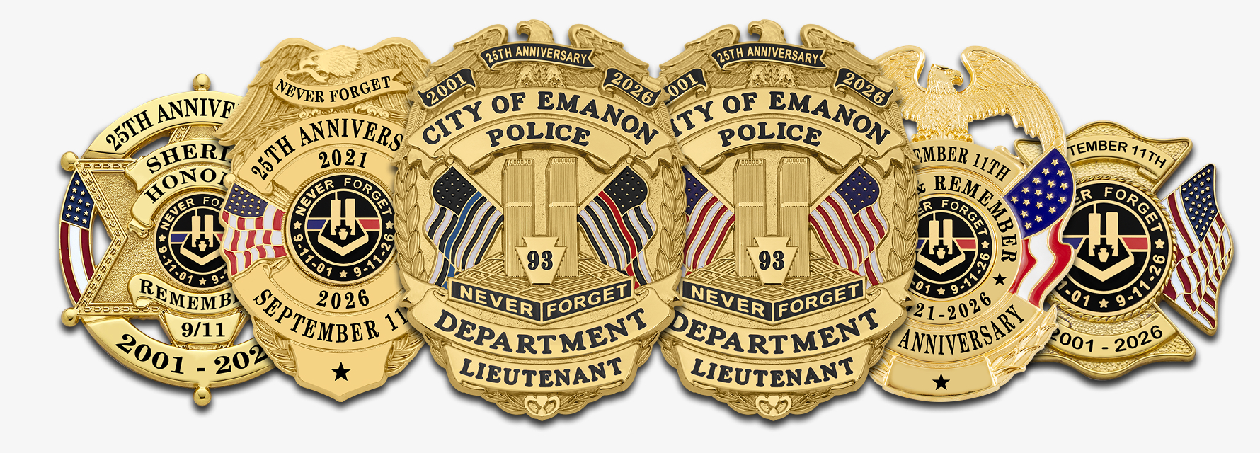 September 11th 25th Anniversary Badge Collection by Smith and Warren