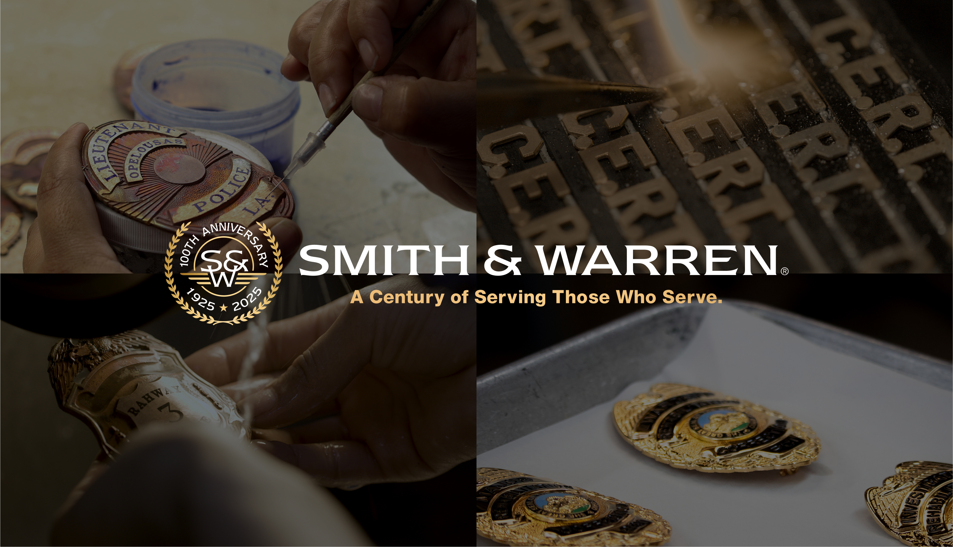 smith and warren badges being hand made
