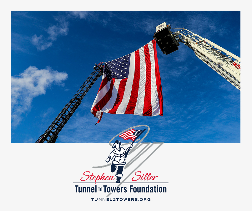 Tunnel to Towers USA flag waving