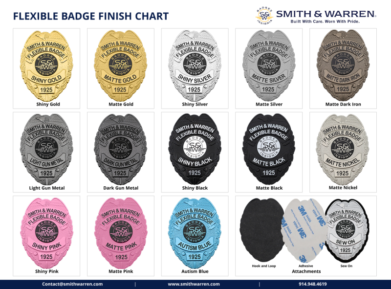 Flexible Badge Finish Chart