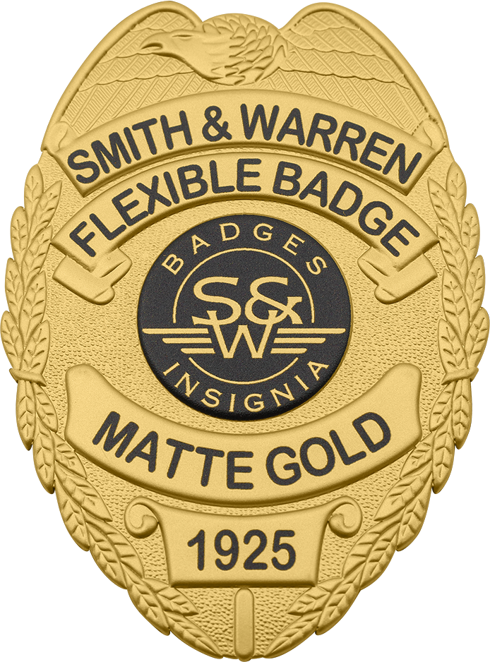 Matte Gold Flexible Badge Finish