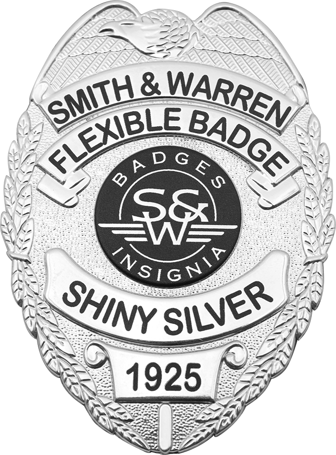 Shiny Silver Flexible Badge Finish