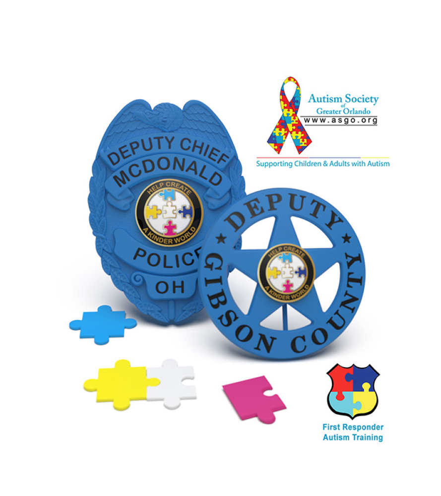Blue Autism Awareness Badges