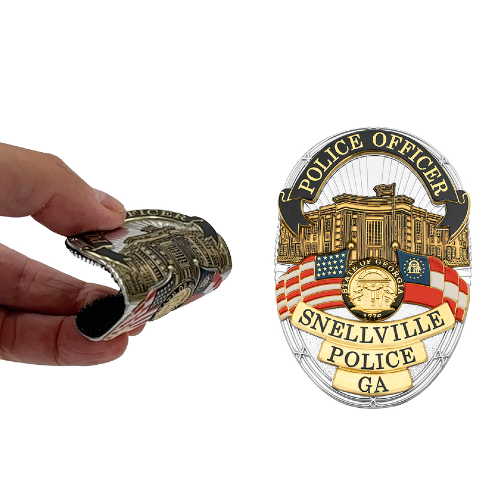 Flexible badge bending Snellville Police