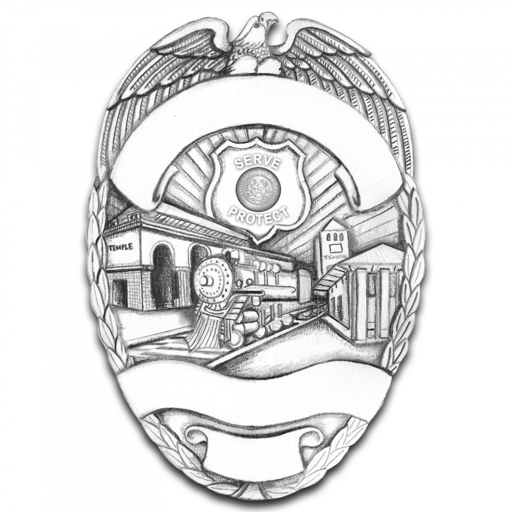 Temple Police Badge Sketch
